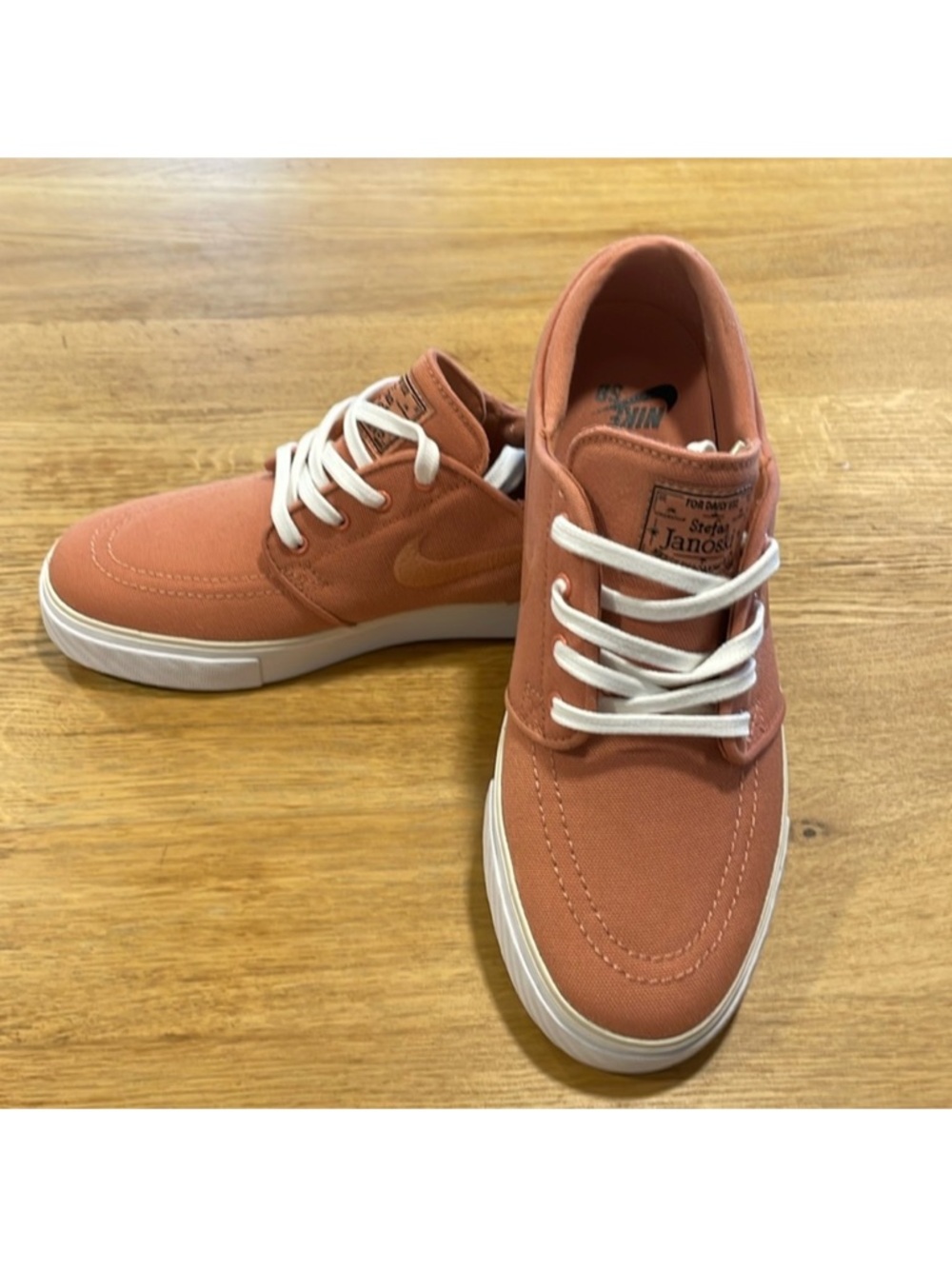 Nike Women's Rust/White Canvas Skate Sneakers - Picture 4 of 5